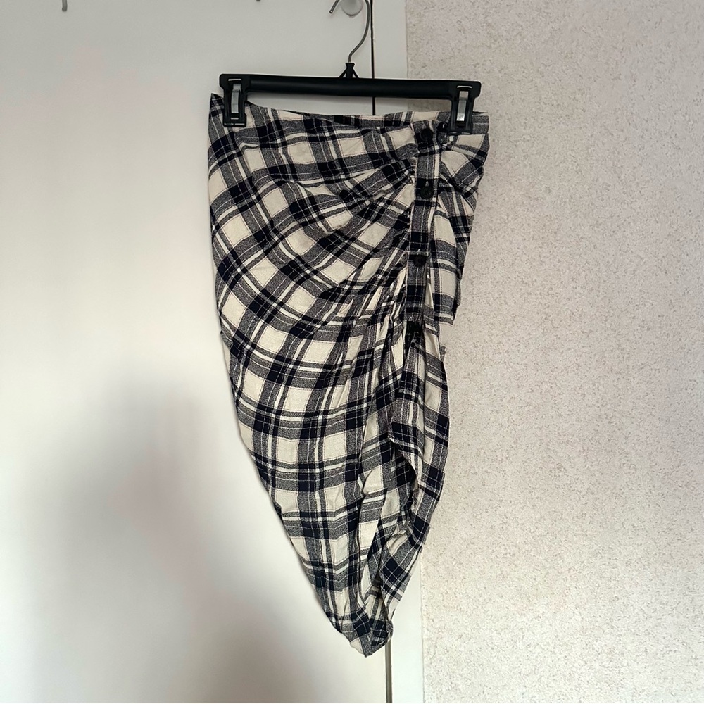 Veronica Beard Plaid Asymmetrical Skirt